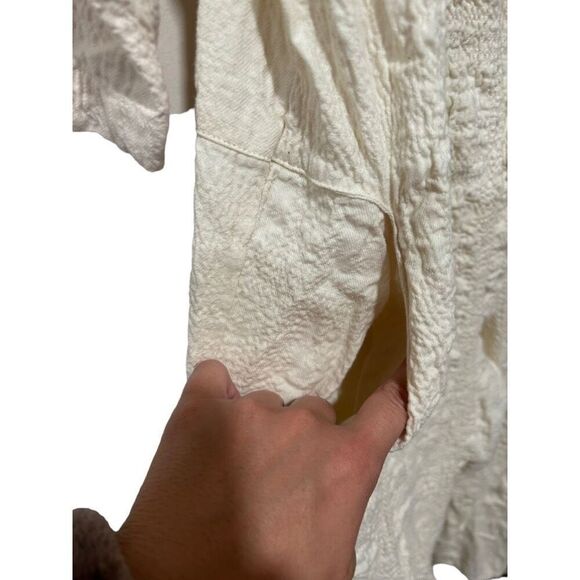 Hatch The Taylor Crinkled Cotton-Blend Maternity Jumpsuit One Piece Cream XS - Picture 9 of 12